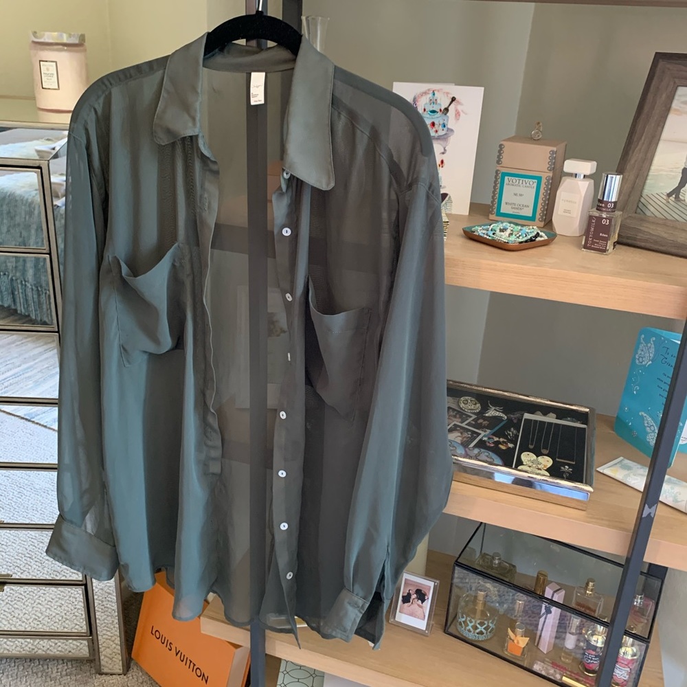 American Apparel Oversized Sheer Chiffon Top